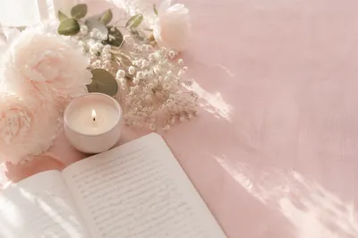 Soft Pink Floral Flat Lay