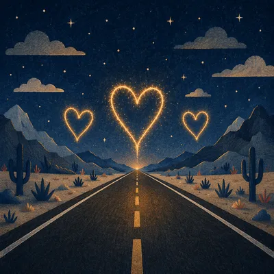 Trusting Heart on Desert Night Road