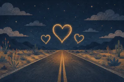 Trusting Heart on Desert Night Road