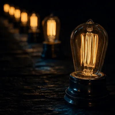 Glowing Lamps Lighting a Dark Path