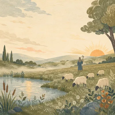Psalm 23 Shepherd by Still Waters