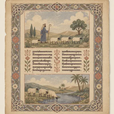 Psalm 23 Shepherd in Green Pastures