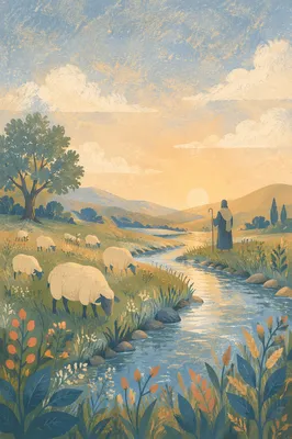 Psalm 23 Shepherd by Still Waters