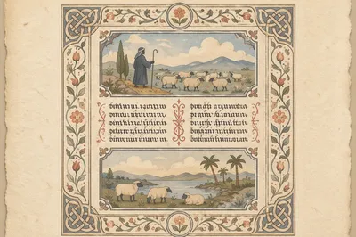 Psalm 23 Shepherd in Green Pastures