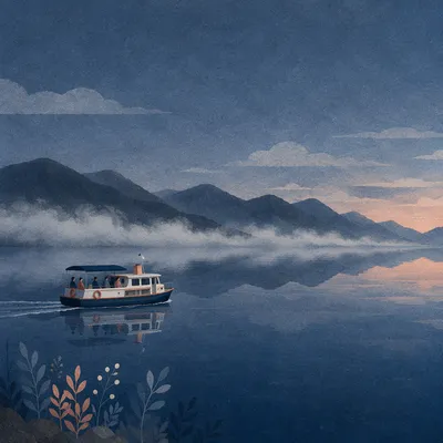 Be Still Over Calm Mountain Lake