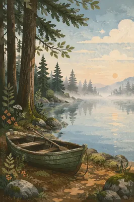 Be Still Forest Lakeshore Dawn Background