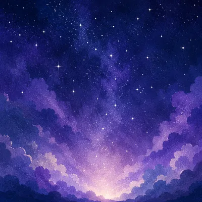 Purple Blue Galaxy Sky with Stars