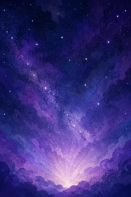 Purple Blue Galaxy Sky with Stars