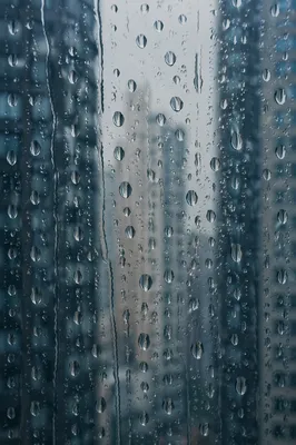 Rain Droplets on Blurred City Window