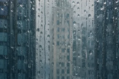 Rainy Window With Blurred City
