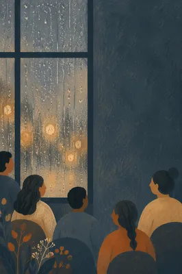 Rain Droplets on Window with Bokeh