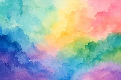 Translucent Rainbow Watercolor Gradient Background