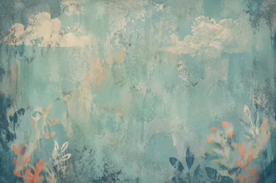 Faded Turquoise Vintage Plaster Background
