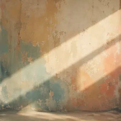 Sunlit Retro Vintage Plaster Wall Background