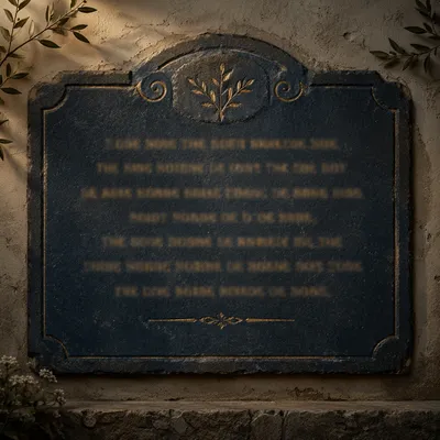 Blurred Gold Inscription of Comfort and Peace