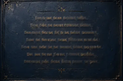 Blurred Gold Inscription on Navy Stone
