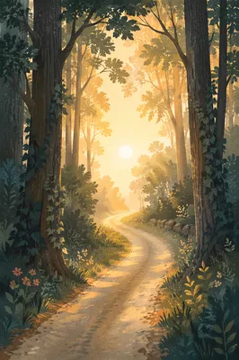 Sunrise Forest Path of Hope