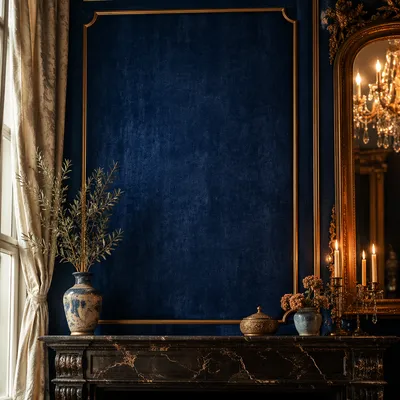 Deep Royal Blue Velvet Interior Background