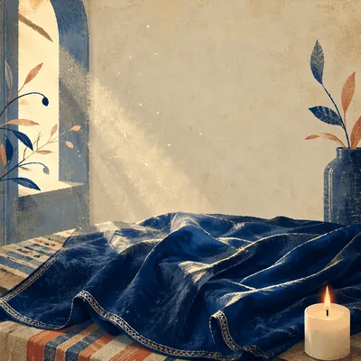 Royal Blue Velvet with Candlelight