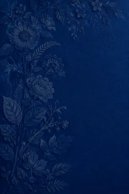 Royal Blue Vintage Botanical Paper Background