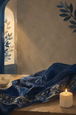Deep Royal Blue Velvet Candle Background