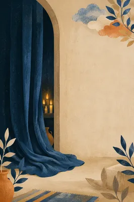 Deep Royal Blue Velvet Draped Background