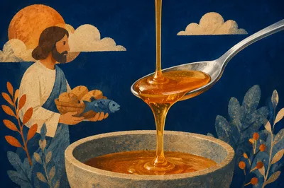 Royal Blue Syrup Spoon Background