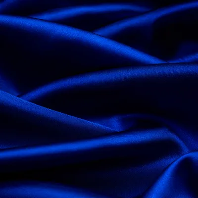 Deep Royal Blue Satin Fabric Folds