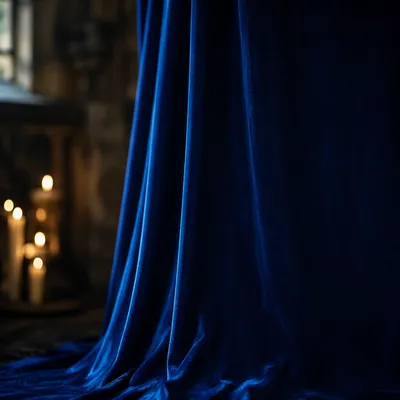 Royal Blue Velvet Draped Background