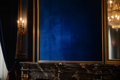Royal Blue Velvet Interior with Gold Trim