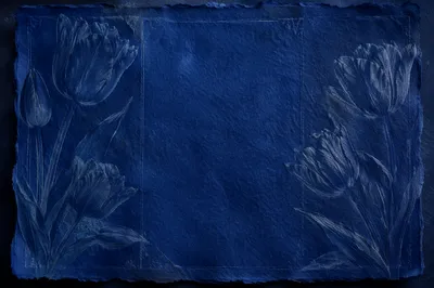 Royal Blue Botanical Paper Background