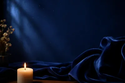 Royal Blue Velvet with Candlelight
