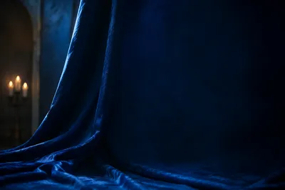 Royal Blue Draped Fabric Background