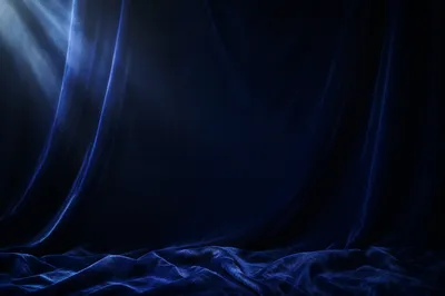 Deep Royal Blue Velvet Drapery Background