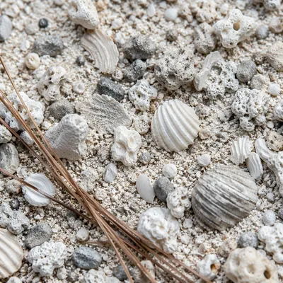Pale Beach Sand and Shell Texture