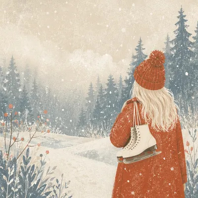 Soft Snowfall Christmas Woodland Background