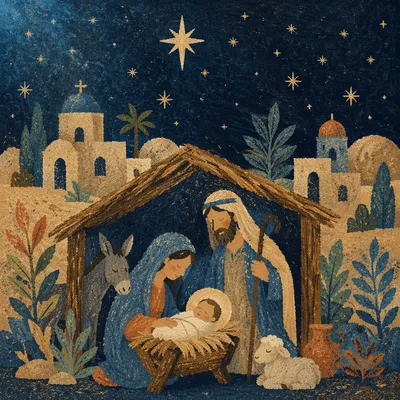 Soft Falling Snowflakes on Midnight Velvet