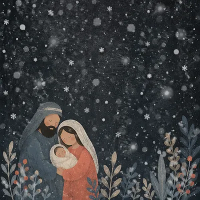 Soft Snowfall on Dark Christmas Background