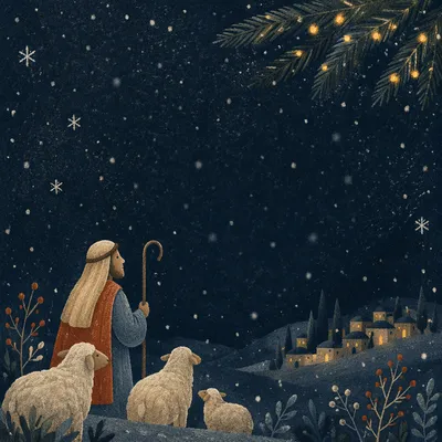 Soft Falling Snow Christmas Night Background
