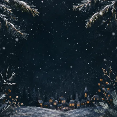 Soft Snowfall Christmas Night Background