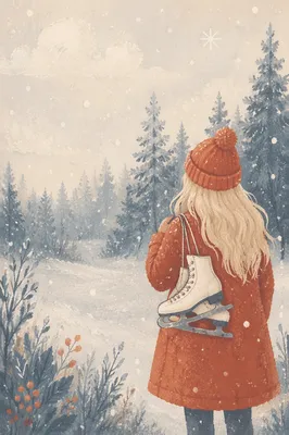 Soft Christmas Snowfall in Dark Winter Woods