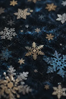 Soft Snowflake Confetti on Midnight Velvet