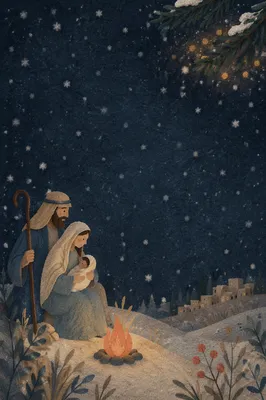 Soft Falling Snow on Dark Christmas Background