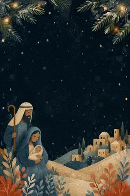 Soft Falling Snow Christmas Night Background