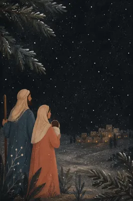 Soft Falling Snow Christmas Night Background