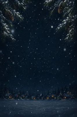 Soft Snowfall on Dark Christmas Night