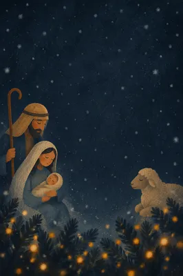 Soft Snowfall Christmas Night Background