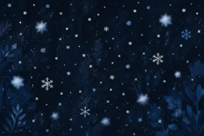 Soft Snowfall on Dark Christmas Night