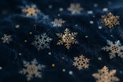 Soft Falling Snowflakes on Dark Christmas Background