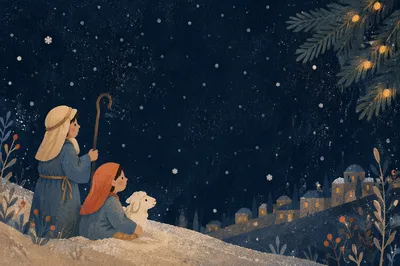Soft Falling Snow Christmas Night Background